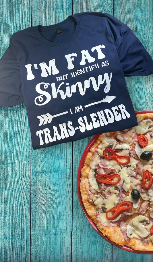 Funny Fat/Skinny Saying Navy T-shirt