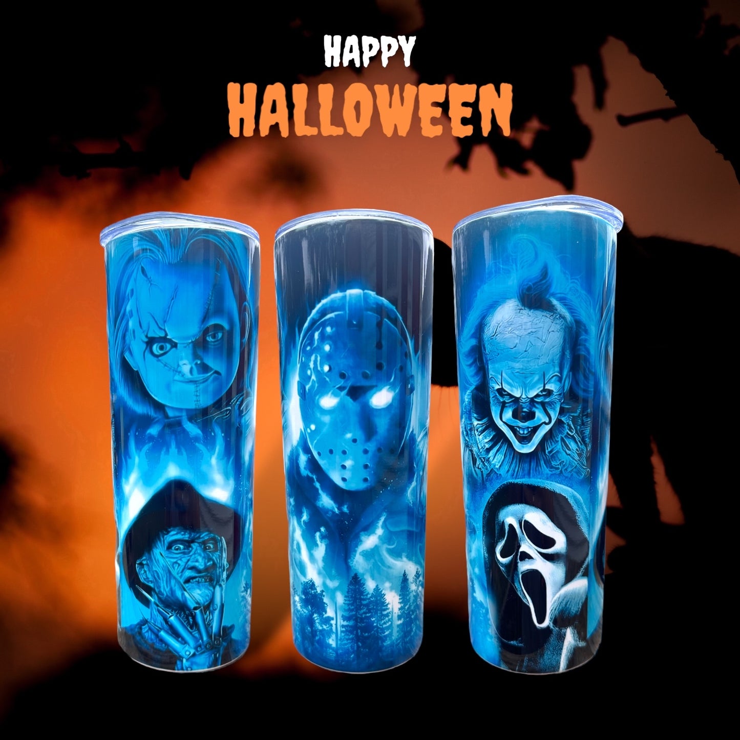 Glowing Halloween Horror 20/30oz Tumbler