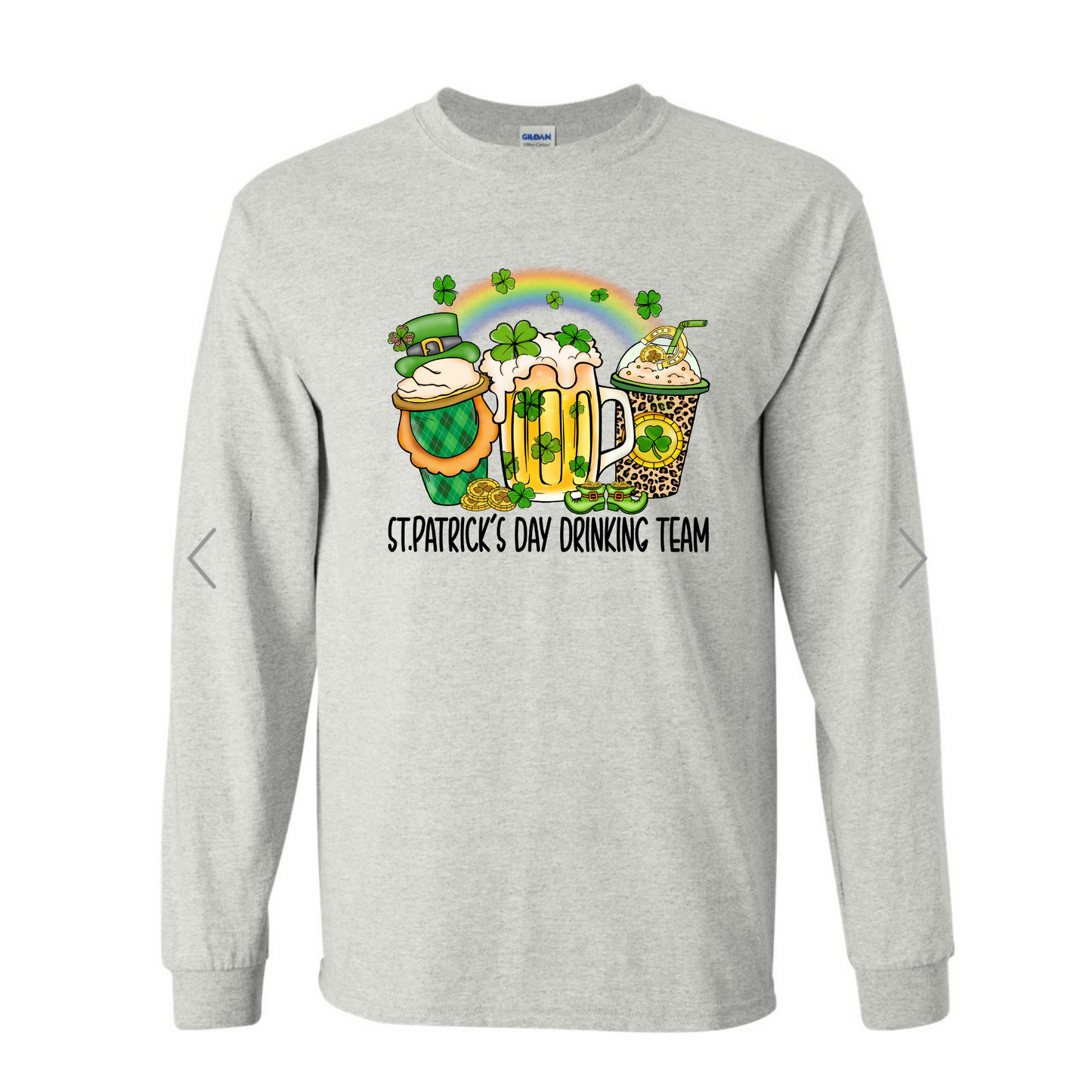 St. Patrick’s Day Drinking Team Long Sleeve Gray Shirt