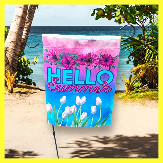 Hello Summer Garden Flag