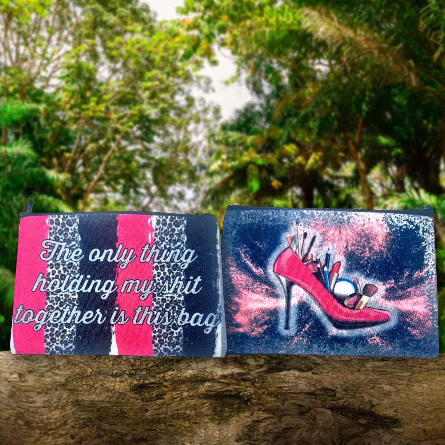 Zippered Designed Makeup Bags