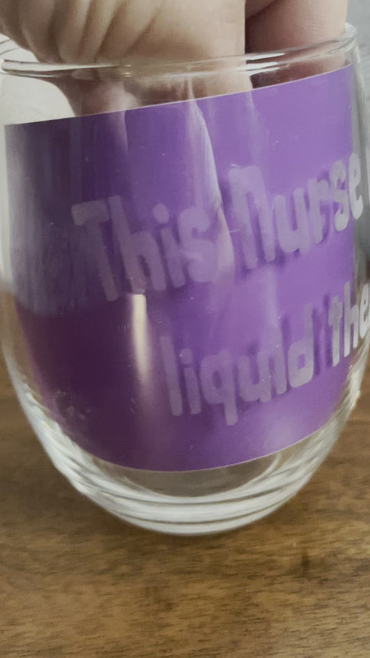 Nurse Etched Stemless Wineglass