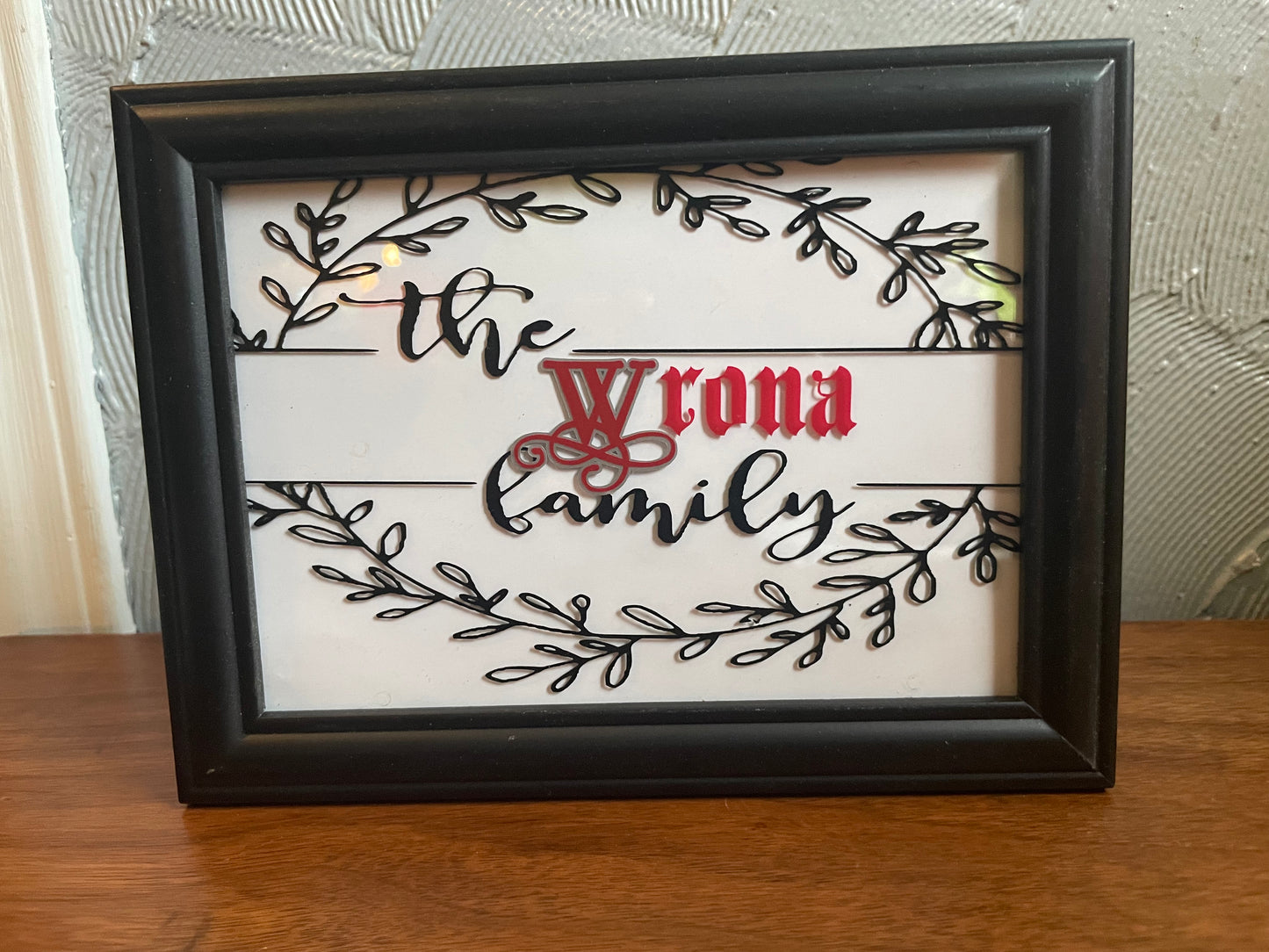 “Personalized” Family 5” x 7”or 8” x 10” display