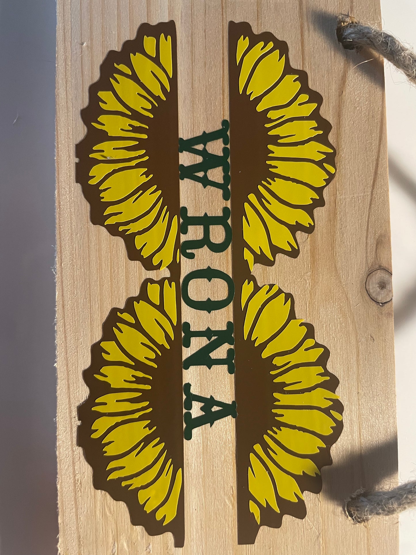 Sunflowers and Last Name Wooden Sign