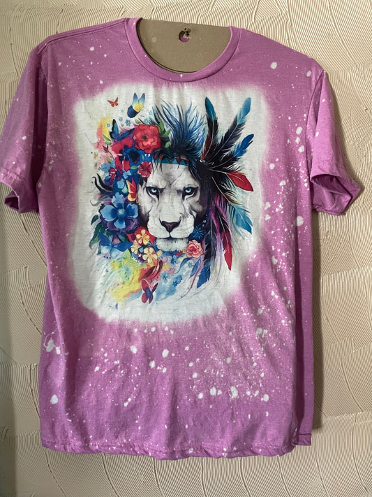 Colorful Lion Print Tee