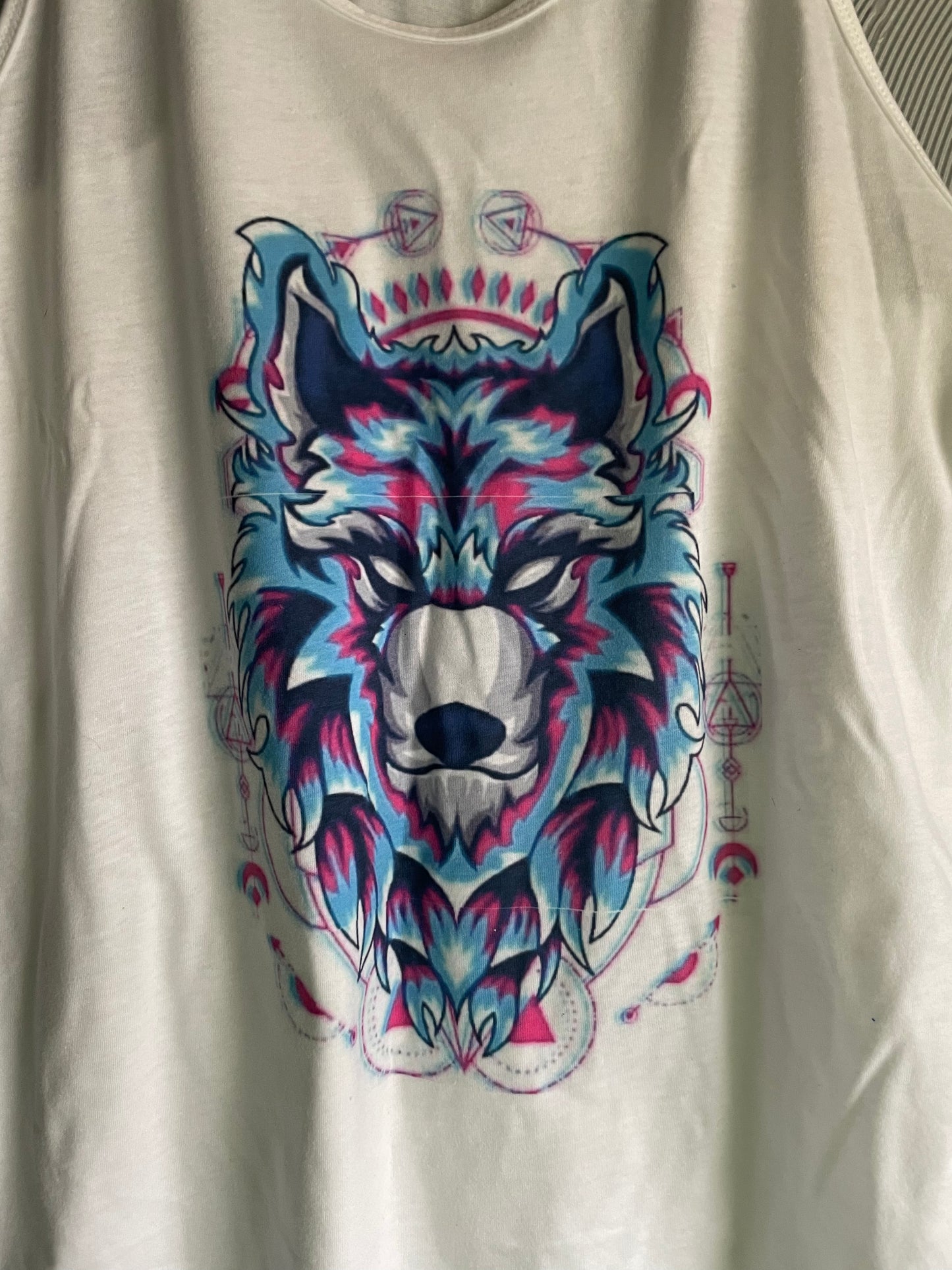 Camiseta sin mangas con estampado de lobo