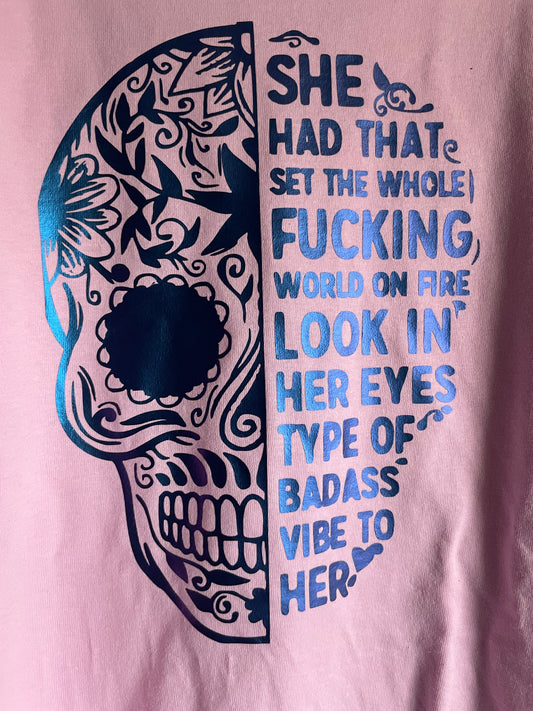 Sugar Skull With Strong Woman Saying