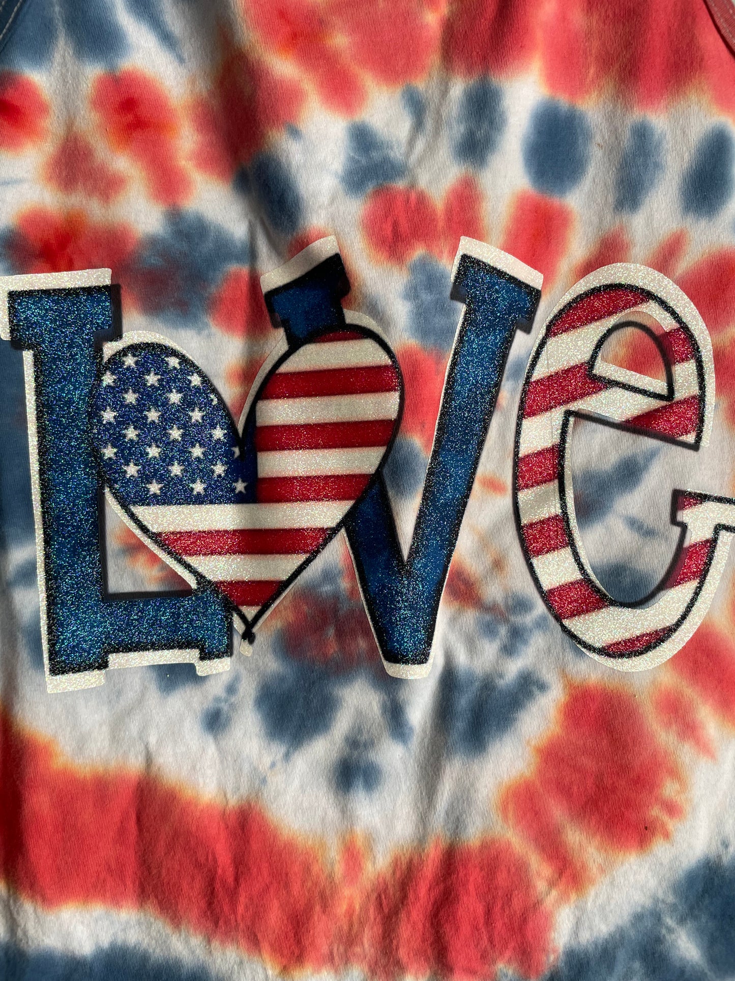 Tie Dye America 4th July Love Shirt