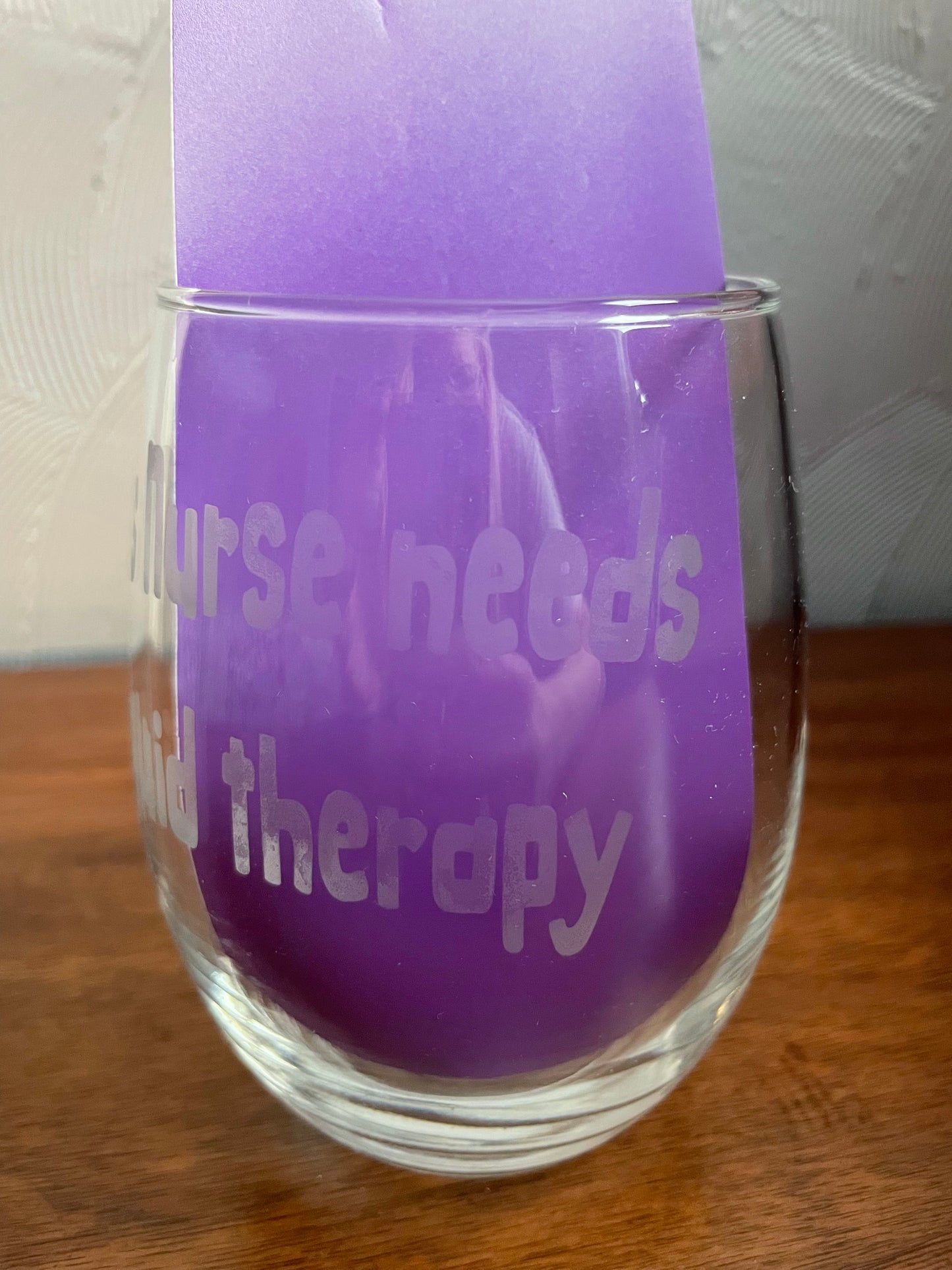 Nurse Etched Stemless Wineglass