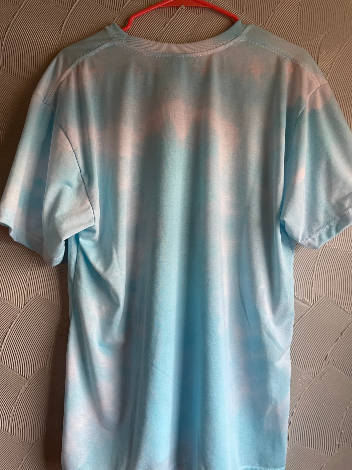 Tie Dye Sugar Skulls on Pastel Blue Shirt