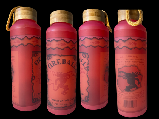 Fireball 25oz Frosted Glass Bottle