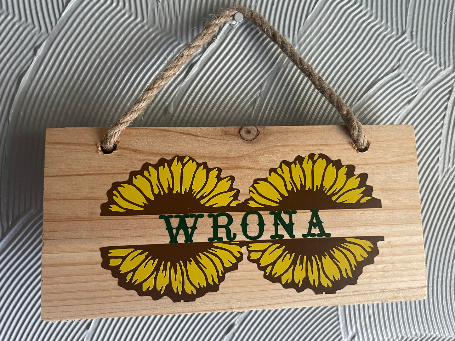 Sunflowers and Last Name Wooden Sign