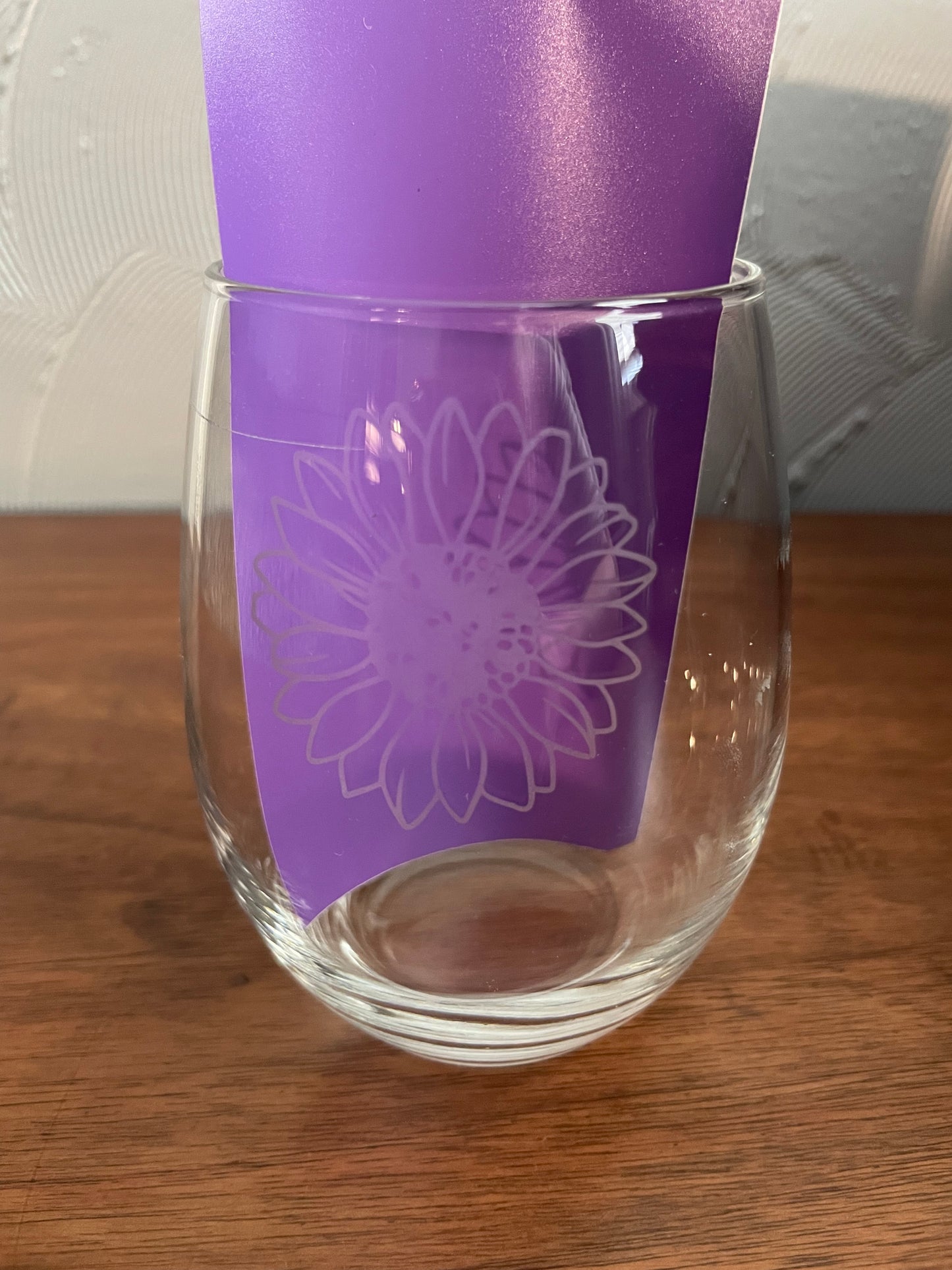 Mama Etched Stemless Wine Glass