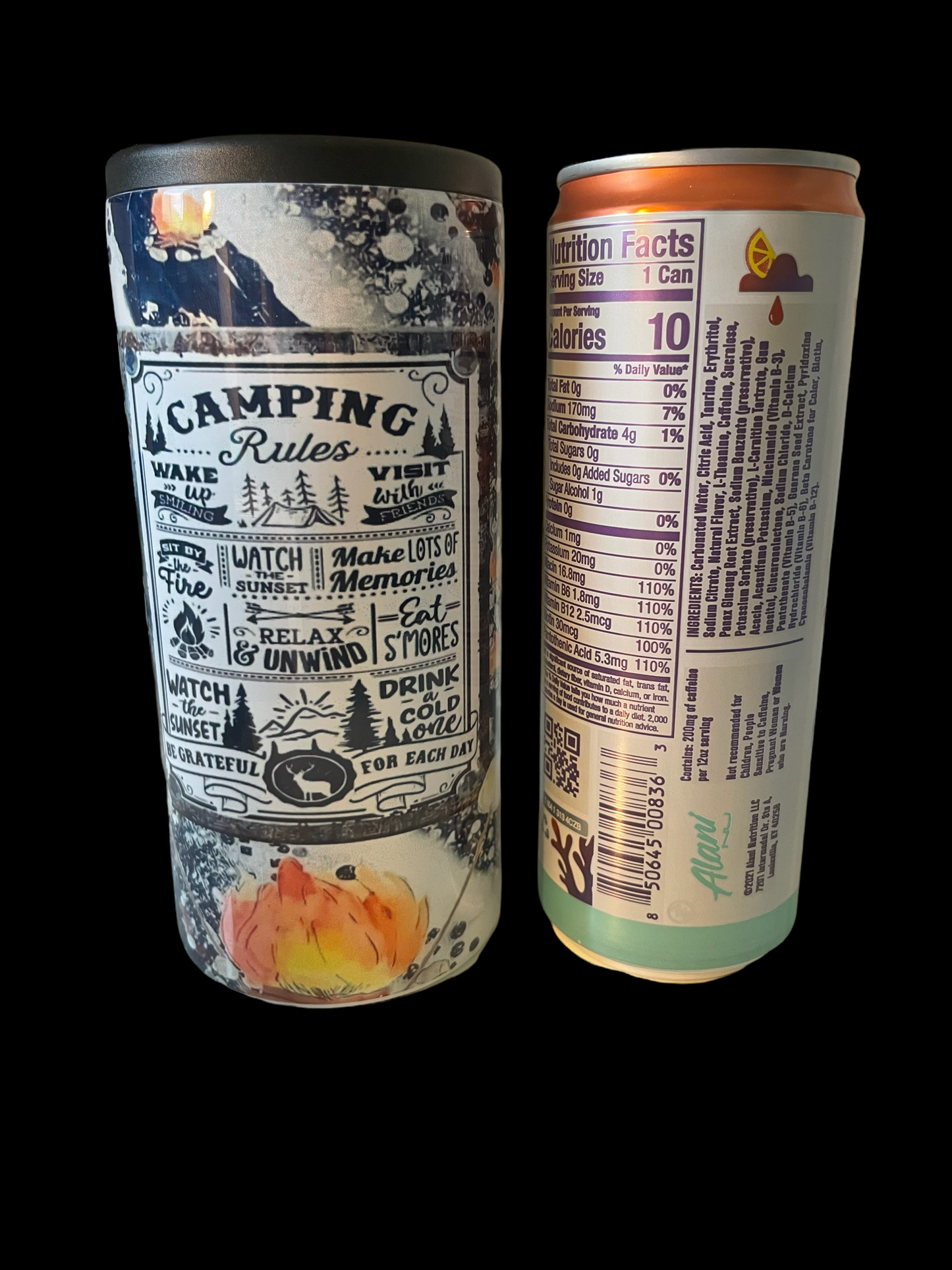 Camping Rules 11oz Can Cooler