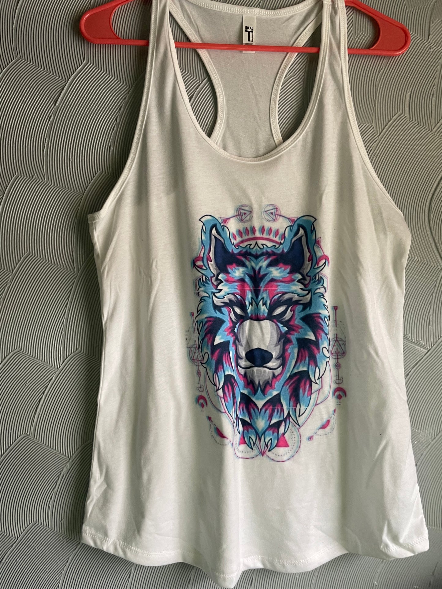 Camiseta sin mangas con estampado de lobo